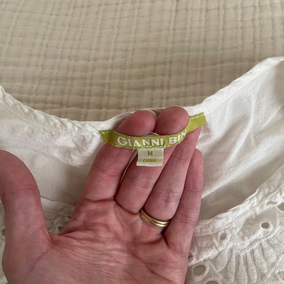 Gianni bini White Lace Detail Women's swim suit cover up Medium 100% cotton - Picture 6 of 10